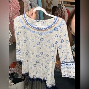 J Jill Boho Long Sleeve Top Size Medium EUC